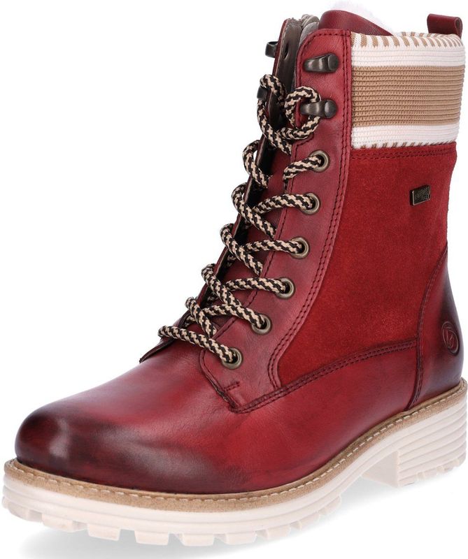 Remonte - Elisabeth - Winterlaarzen - Rood/Zandkleur - Waterafstotende TEX-membraan