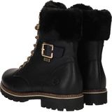 Merk - Veterlaarsjes - Zwart - Leer - Effen - Platte Hak