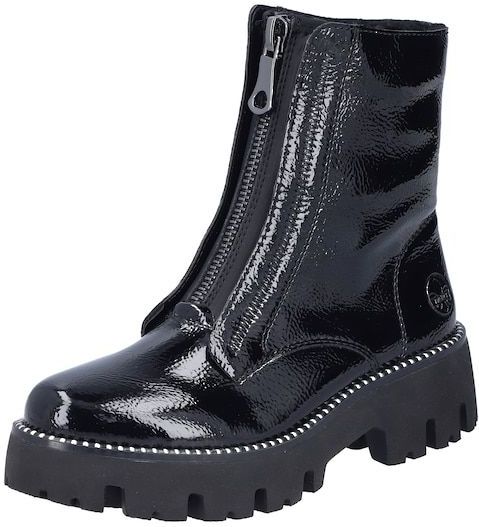 Rieker Winterstiefelette, Boots, Front Reißverschluss, Profilsohle, Nieten besetzter Rahmen