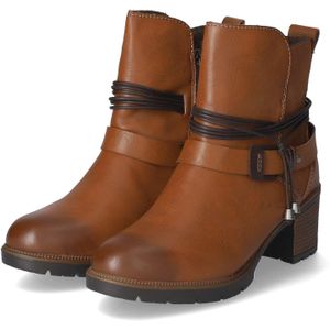 Rieker - Laarzen - Cognac - Decoratieve Banden - Ritssluiting - Blokhak