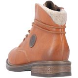 Veterboots - Cognac - Laarzen - Blokhak - Ritssluiting - Vetersluiting