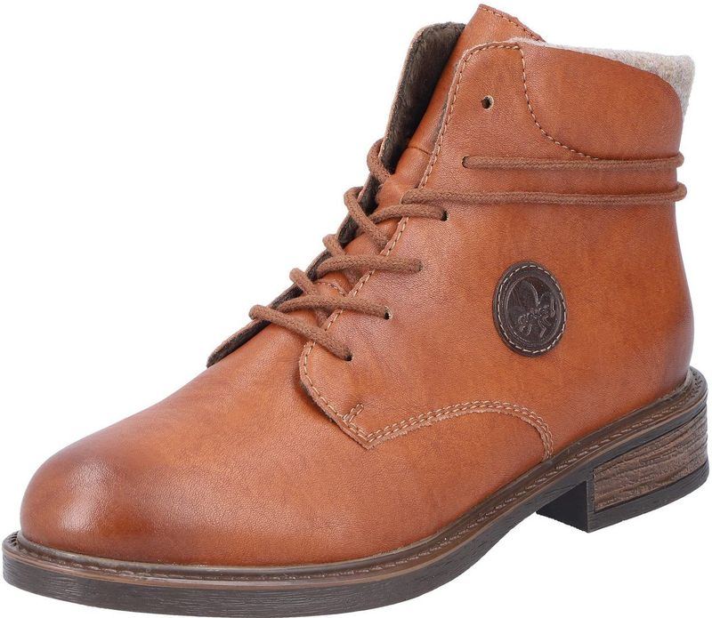 Veterboots - Cognac - Laarzen - Blokhak - Ritssluiting - Vetersluiting