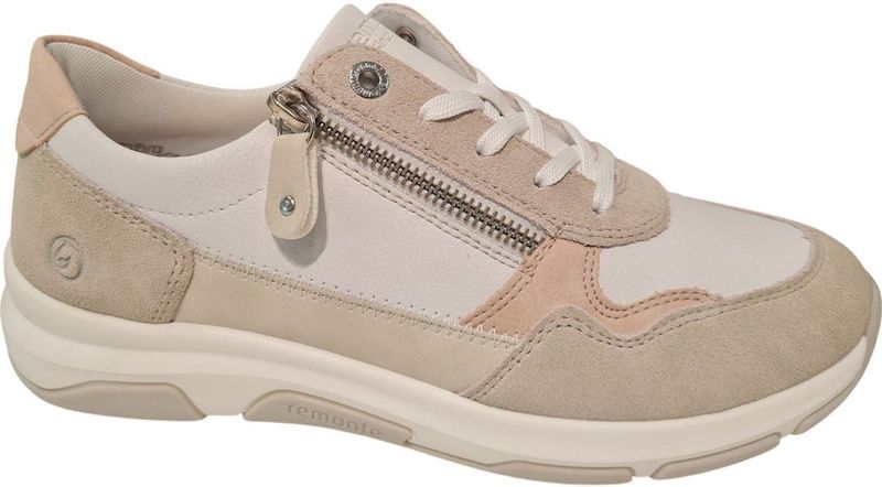 Remonte Sneakers - Beige - Synthetisch - Dames - Uitneembaar Voetbed