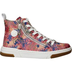 Rieker - Sneakers High Top - Rosa Multi - Gebloemd - Vetersluiting