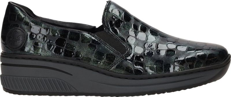 Rieker - Instappers - Groen - Synthetisch - Elastiek Sluiting