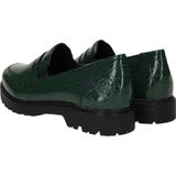 Rieker - Instappers - Groen - Lakleren Loafers met Dierenprint