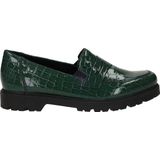 Rieker - Instappers - Groen - Lakleren Loafers met Dierenprint