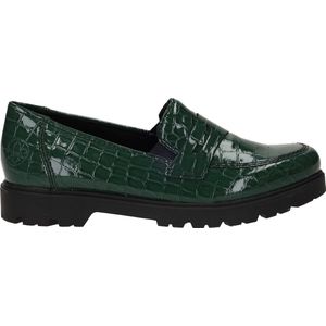 Rieker - Instappers - Groen - Lakleren Loafers met Dierenprint