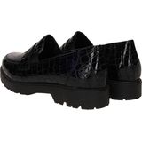 Rieker - Instappers - Zwart - Lakleer - Dierenprint