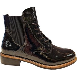 Remonte - D0F79 - Dames Enkellaarzen - Zwart - Lak - Textielvoering