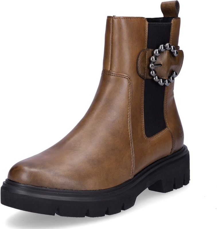 Remonte - Chelsea Boots - Notenbruin - Blokhak - Ritssluiting