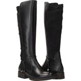 Rieker - Dames Hoge Laarzen - Zwart - Leer/Textiel - Imitatiebont Voering