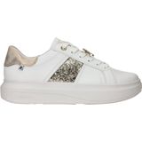 Rieker - Veterschoen - Wit - Leer - Goudkleurige Veteraccessoire