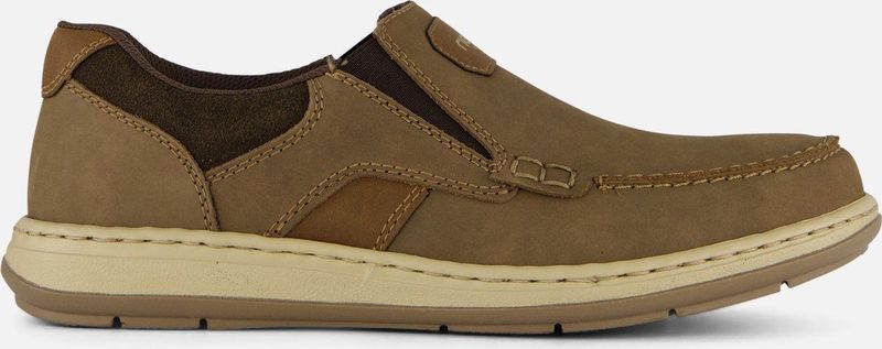 Rieker - Instappers - Lichtbruin/donkerbruin - Moccasin - Elastische Band