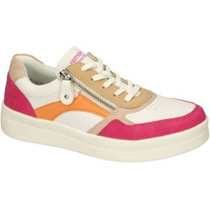 Remonte - Plateausneakers - Vrijetijdsschoen - Wit/fuchsia - Smalle Vorm