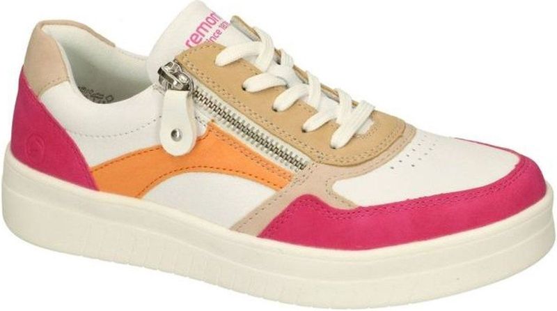 Remonte - Dames - Sneakers - Magenta - Leder/Nubuck - Plateauzool