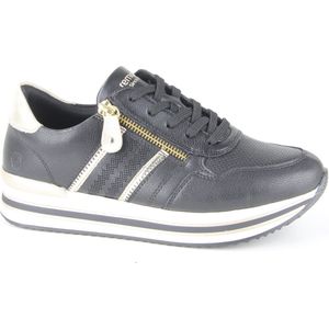 Remonte D1318 Low-Top sneakers voor dames, lage schoenen, losse inlegzool, Zwart combi 01, 43 EU