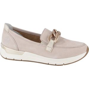 Rieker - 58944-60 - Instappers - Beige - Suède - Rubber Zool