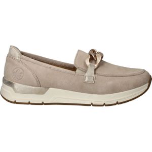 Rieker - Instappers - Beige - Suède - Voorgevormd Voetbed