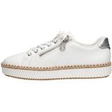 Rieker Sneakers - Wit - Synthetisch - Dames - Rits- en Vetersluiting