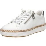 Rieker Sneakers - Wit - Synthetisch - Dames - Rits- en Vetersluiting