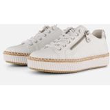 Rieker Sneakers - Wit - Synthetisch - Dames - Rits- en Vetersluiting