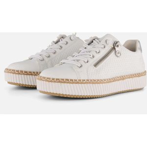 Rieker Sneakers - Wit - Synthetisch - Dames - Rits- en Vetersluiting