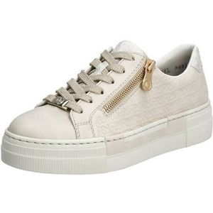 Rieker Plateausneaker mit goldfarbenem Reißverschluss, Freizeitschuh, Halbschuh, Schnürschuh