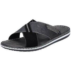Rieker Herenslippers 21098, slippers voor heren, zwart, 40 EU