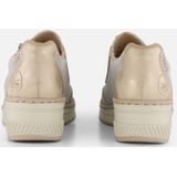 Rieker - Instappers - Beige - Synthetisch - Ritssluiting - Metallic Details