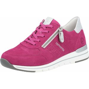 Remonte - Dames Sneaker - Fuchsia - Suède - Uitneembare Memo Binnenzool