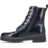 Rieker - Veterlaarsjes - Donkerblauw - Imitatieleer - Platte Hak