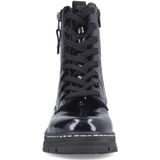 Rieker - Veterlaarsjes - Donkerblauw - Imitatieleer - Platte Hak