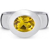 Quinn - Dames Ring - 925 / - Zilver - Edelsteen - Citrien
