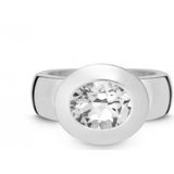 Quinn - Dames Ring - 925 / - Zilver - Edelsteen - Topaas