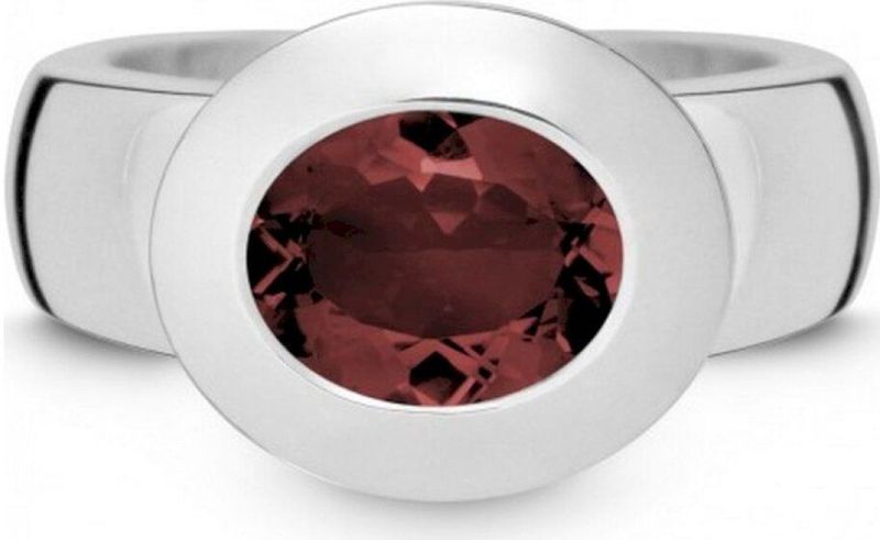 Quinn - Sur_Rounded - Ring - Zilver - Edelsteen Granaat - 10x8mm