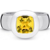 Quinn - Dames Ring - 925 Zilver - Edelsteen - Citrien