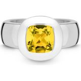 Quinn - Dames Ring - 925 Zilver - Edelsteen - Citrien