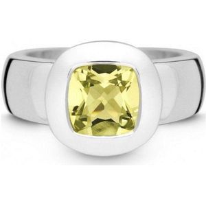 Quinn - Dames Ring - 925 Zilver - Edelsteen - Citroenkwarts