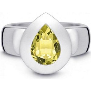 Quinn - Dames Ring - 925 Zilver - Edelsteen - Citroenkwarts