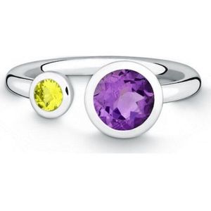 Quinn - Dames Ring - 925 Zilver - Edelsteen - Amethist
