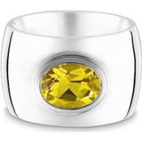 Quinn - Dames Ring - 925 Zilver - Edelsteen - Citrien