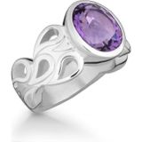 Quinn - Dames Ring - 925 / - Zilver - Edelsteen - Amethist