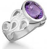 Quinn - Dames Ring - 925 / - Zilver - Edelsteen - Amethist