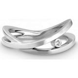 Quinn - Zilverring - 0211147 - Met Briljant 0,02 ct - Wit