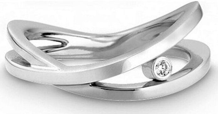 Quinn - Zilverring - 0211147 - Met Briljant 0,02 ct - Wit