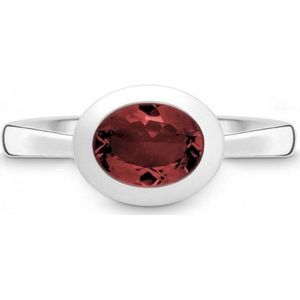 Quinn - Dames Ring - 925 / - Zilver - Edelsteen - Granaat