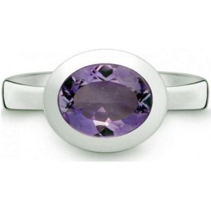 Quinn - Dames Ring - 925 Zilver - Edelsteen - Amethist