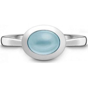 Quinn - Dames Ring - 925 Zilver - Blauwe Topaas