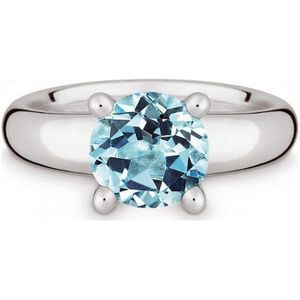 Quinn - zilverring met blauwe topaas - 021806558